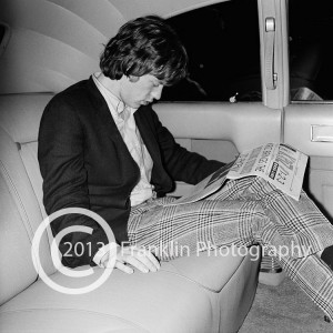 8397 This is a shot of Mick Jagger in his limo. Photo by Tom Franklin.